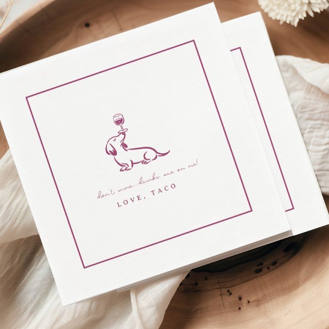 Dont Wine Dachshund Drinks On Me Cocktail Napkins Pappersservett (Skapare uppladdad)