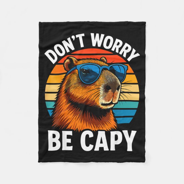 Dont Worry Be Capy Capybara  Fleecefilt (Framsidan)
