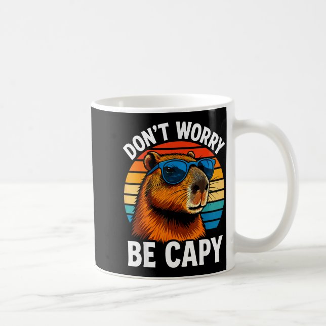 Dont Worry Be Capy Capybara  Kaffemugg (Höger)