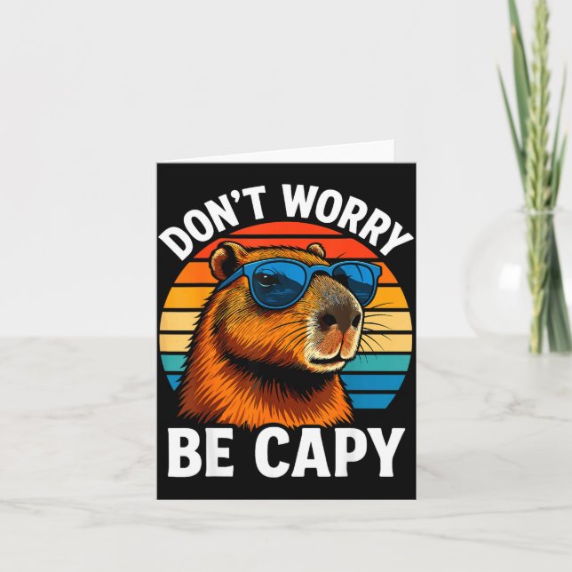 Dont Worry Be Capy Capybara  Kort (Framsida)