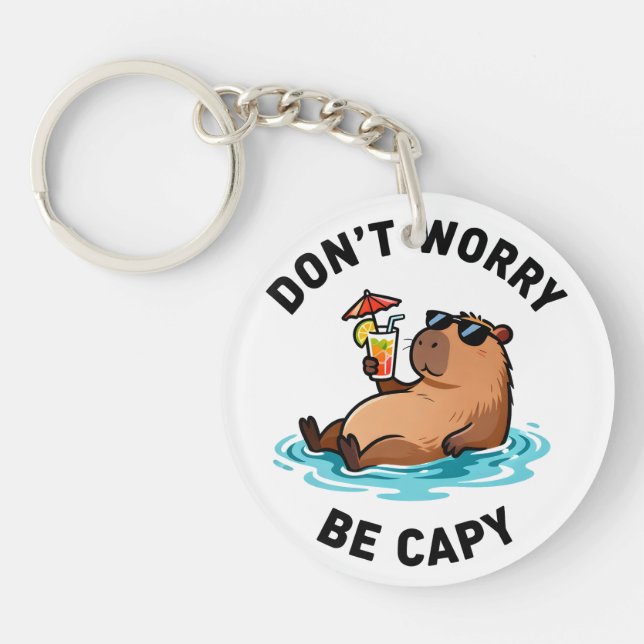 Don't Worry Be Capy Funny Capybara Pun (Framsidan)