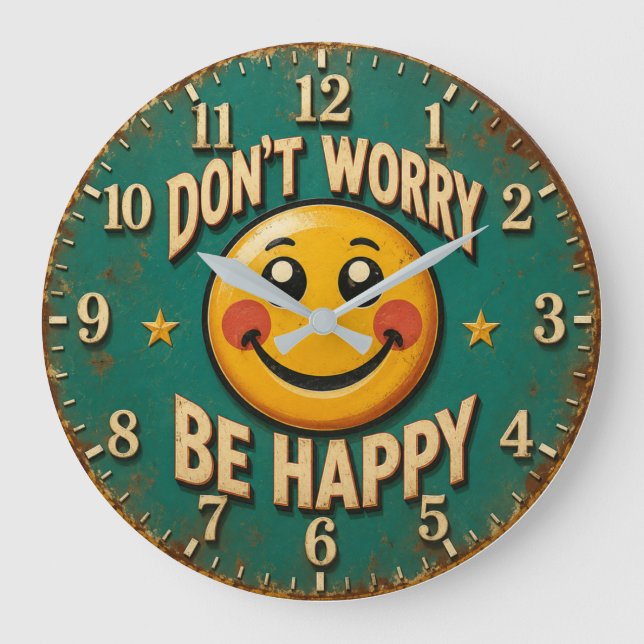 Don't Worry Be Happy Stor Klocka (Framsida)