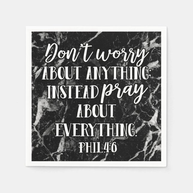 Dont Worry Pray Bible Verse Scripture Christian Pappersservett (Framsidan)