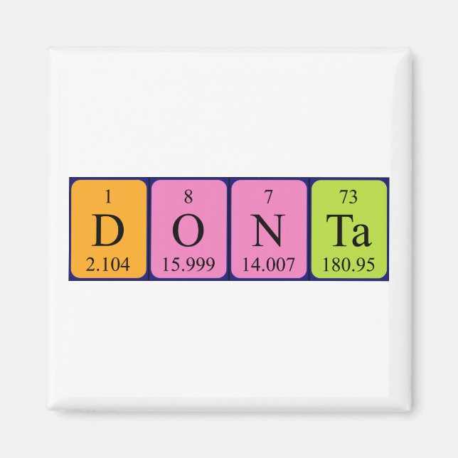 Donta Periodisk bord namn magnet (Framsidan)
