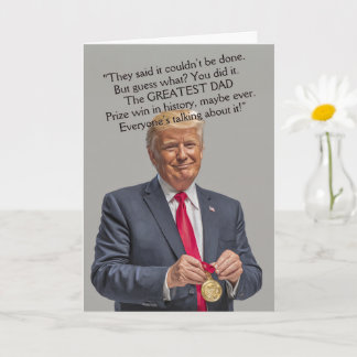 Donuld Trump Medal Great Dad Amusing greeting card Kort