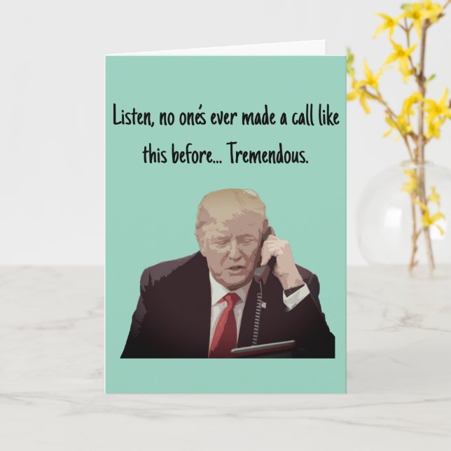 Donuld Trump Telefonsamtal Roligt vykort (Gul blomma)