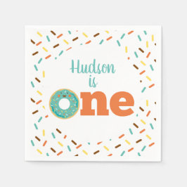 Donut 1:a födelsedag pappersservett