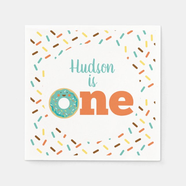 Donut 1:a födelsedag pappersservett (Framsidan)