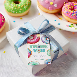 Donut 1:a födelsedagen Party Boy Cute Tack Favor Presentetikett
