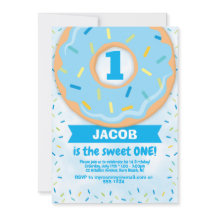 Donut 1:a födelsedagsinbjudan Boy sprinkles