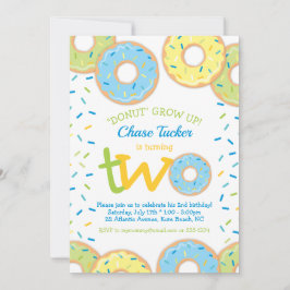 Donut 2:a födelsedagsinbjudan Boy sprinkles Inbjudningar