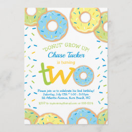 Donut 2:a födelsedagsinbjudan Boy sprinkles Inbjudningar