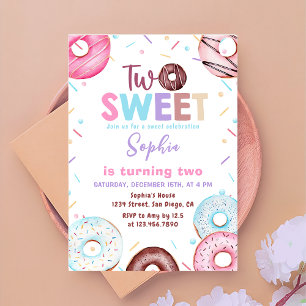 Donut 2 Sweet 2 Birthday Party Inbjudningar