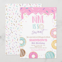 Donut 9:e Födelsedagsfesten nio är så söt