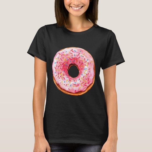Donut Adult Kids Men Women Doughnut Costume  T Shirt (Framsida)