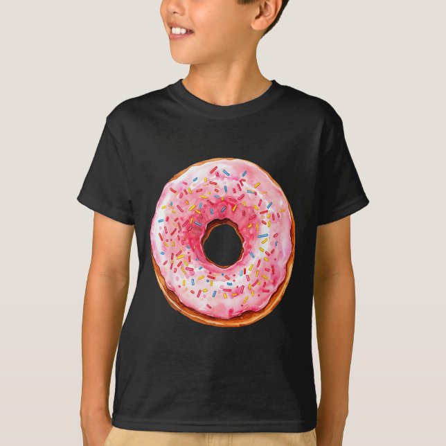 Donut Adult Kids Men Women Doughnut Costume  T Shirt (Framsida)