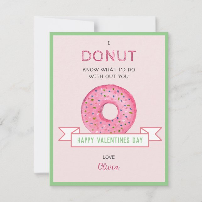 Donut Alla hjärtans dag Mini platt Notkort Anteckningskort (Framsida)