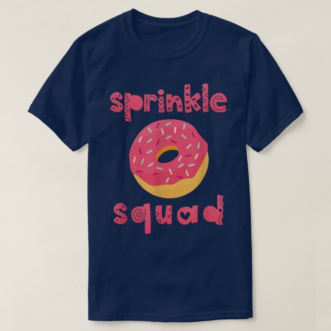 Donut Älskare Matching Birthday Donut Sprinkle Squ T Shirt (Design framsida)