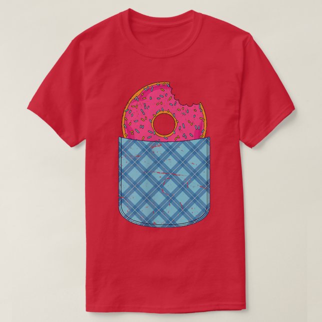 Donut Älskare Sweets Sprinkles Doughnut Cute Pocke T Shirt (Design framsida)