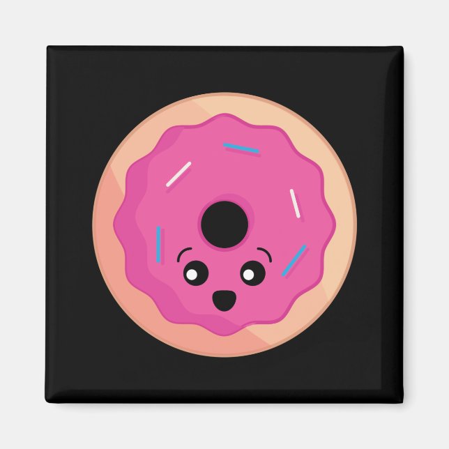 Donut Ansikte Kawaii Food Art Magnet (Framsidan)