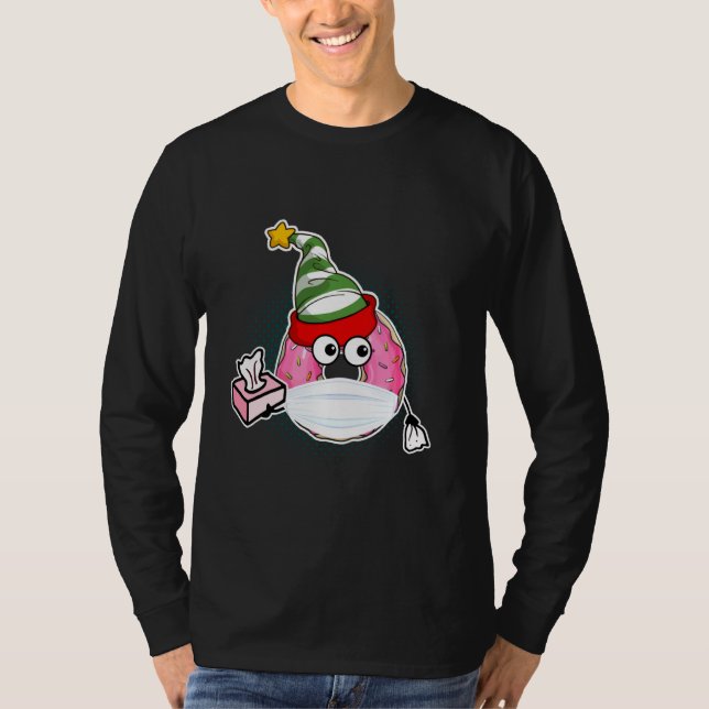 Donut Ansikte Mask Chistmas Season T Shirt (Framsida)