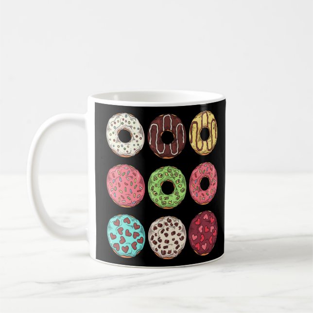 Donut Assorterad Donuts Sweets Foodie Cookie Donut Kaffemugg (Vänster)