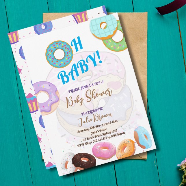 Donut Baby Shower Boy Inbjudningar (Skapare uppladdad)