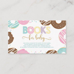 Donut Baby Shower Doughnut Girl Ta med Bok Bokar Tilläggskort