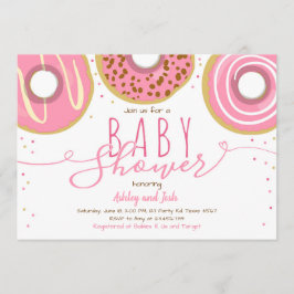 Donut Baby Shower Girl Rosa Doughnut Baby Shower Inbjudningar
