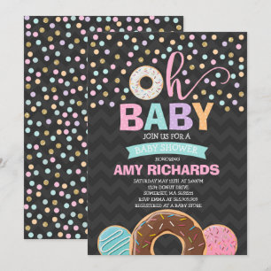 Donut Baby Shower-inbjudan Donut Sprinkle Shower Inbjudningar
