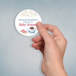 Donut Baby Shower Sprinkles, Tack Runt Klistermärke