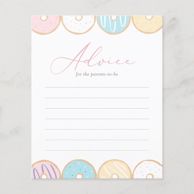 Donut Baby Sprinkle Advice for Parents Card (Framsida)