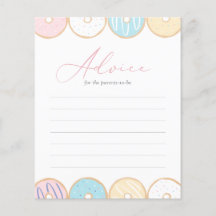 Donut Baby Sprinkle Advice for Parents Card