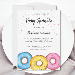 Donut Baby Sprinkle Baby Shower Inbjudningar