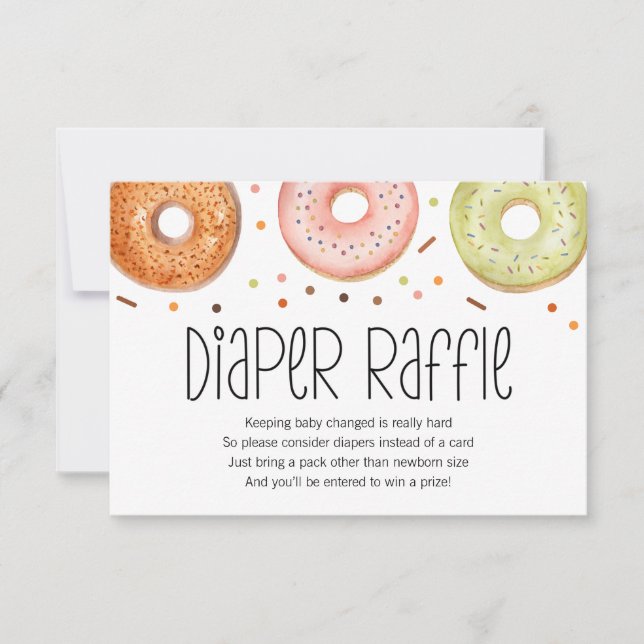 Donut Baby Sprinkle Diaper Raffle Card Tack Kort (Framsida)