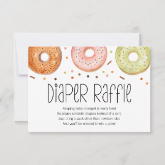 Donut Baby Sprinkle Diaper Raffle Card Tack Kort