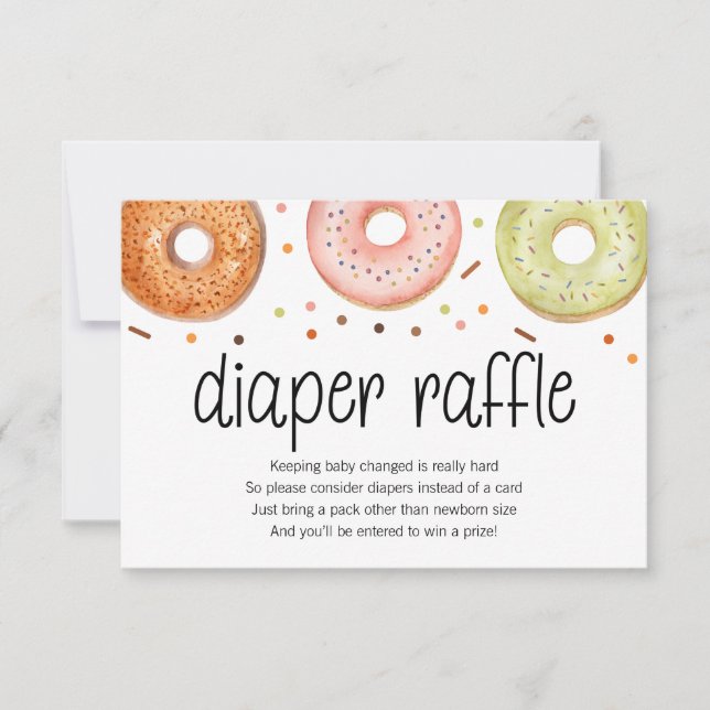 Donut Baby Sprinkle Diaper Raffle Card Tack Kort (Framsida)