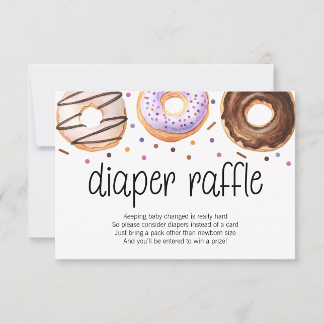 Donut Baby Sprinkle Diaper Raffle Card Tack Kort (Framsida)