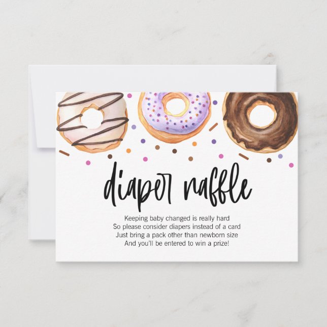 Donut Baby Sprinkle Diaper Raffle Card Tack Kort (Framsida)
