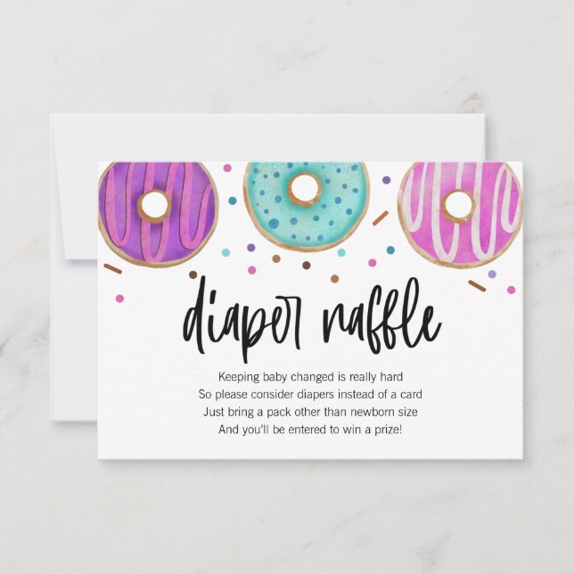 Donut Baby Sprinkle Diaper Raffle Card Tack Kort (Framsida)