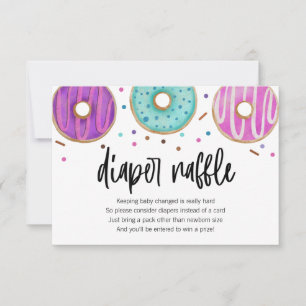 Donut Baby Sprinkle Diaper Raffle Card Tack Kort