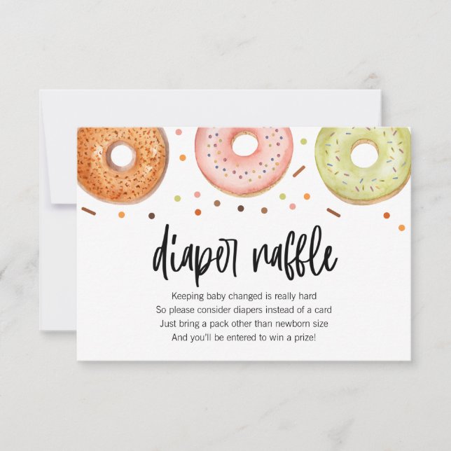 Donut Baby Sprinkle Diaper Raffle Card Tack Kort (Framsida)