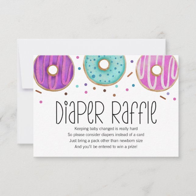 Donut Baby Sprinkle Diaper Raffle Card Tack Kort (Framsida)
