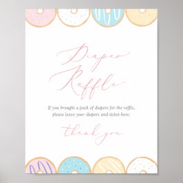 Donut Baby Sprinkle Diaper Raffle Sign Poster