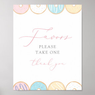 Donut Baby Sprinkle Favors Sign Poster