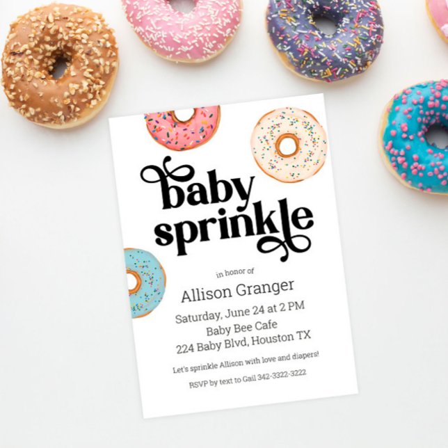Donut Baby Sprinkle-inbjudan Inbjudningar (Skapare uppladdad)