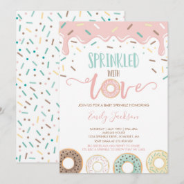 Donut Baby Sprinkle-inbjudan sprinklad med Kärlek Inbjudningar