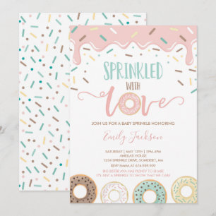 Donut Baby Sprinkle-inbjudan sprinklad med Kärlek Inbjudningar
