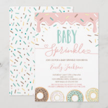 Donut Baby Sprinkle-inbjudan sprinklad med Kärlek