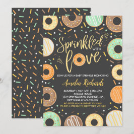 Donut Baby Sprinkle-inbjudan sprinklad med Kärlek Inbjudningar